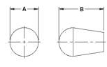 Tapered Ball Knob Dimensions